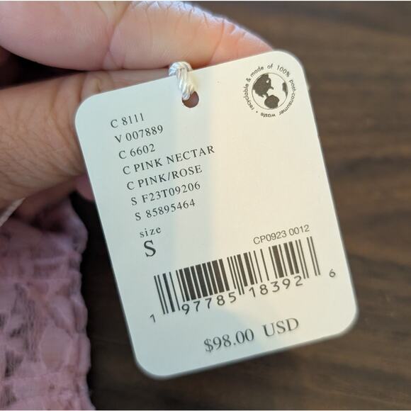 NWT Free People One Madison Pink Nectar Lace Long Sleeve Top Size S - Picture 8 of 8